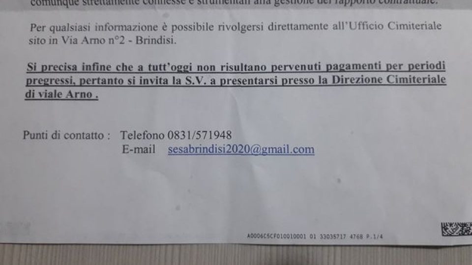 BOLLETTE LAMPADE VOTIVE CIMITERO, NUOVI BOLLETTINI PER PAGAMENTI GIA